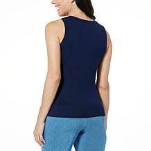 Jaclyn Smith Fine Gauge V-Neck Sweater Tank
