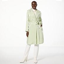 Jaclyn Smith Metallic Belted Trench Coat