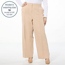 Jaclyn Smith Pintucked Wide Leg Trouser Pant
