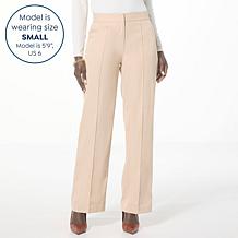 Jaclyn Smith Pintucked Wide Leg Trouser Pant