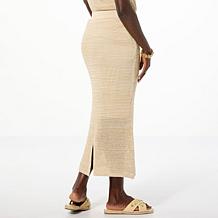 Jaclyn Smith Pointelle Crochet Knit Pencil Skirt