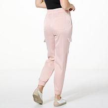 Jaclyn Smith Satin Cargo Jogger Pant