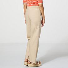 Jaclyn Smith Stretch Linen Blend Pull-On Cargo Pant