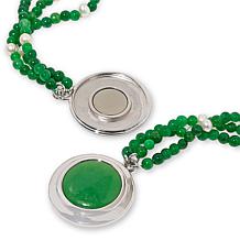 Jade of Yesteryear 3-Strand Bead Necklace with Cultured Pearl Accents