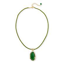 Jade of Yesteryear Freeform Jade Pendant with Twisted Cord Necklace