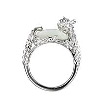Jade of Yesteryear Sterling Silver Green Jade Dragon Ring