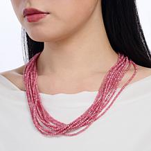 Jay King 10 Strand Baroque Rose Rhodonite Necklace, Sterling