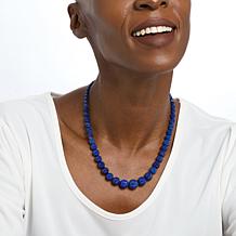 Jay King 18" Lapis Sterling Silver Graduated Beaded Necklace