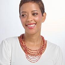 Jay King 8 Strand Picante Agate SS Necklace 