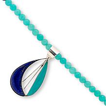 Jay King Amazonite and Lapis Pendant with Bead Necklace