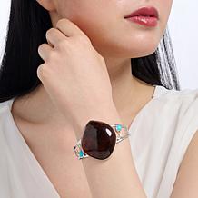 Jay King Amber & Turquoise Kingman Sterling Silver Cuff
