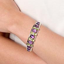 Jay King Amethyst and Peridot Sterling Silver Split-Cuff Bracelet