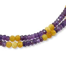 Jay King Amethyst and Yellow Opal Bead 2-Strand 18" Necklace