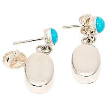 Jay King Ammonite Fossil and Kingman Turquoise Drop Earrings