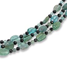 Jay King Apatite and Black Spinel Bead 3-Strand 18" Necklace