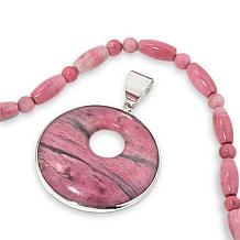 Jay King Argentinian Rhodonite Pendant with Bead Necklace