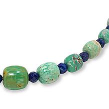 Jay King Australian Green Variscite and Lapis Bead 18-1/2" Necklace