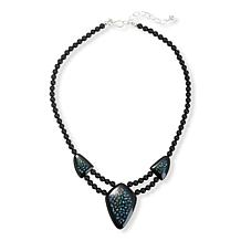 Jay King Black Chalcedony and Micro Opal Inlay Reversible Necklace