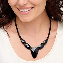 Jay King Black Serpentine Sterling Silver 18" Necklace