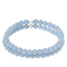 Jay King Blue Anhydrite Bead Two-Strand Stretch Bracelet