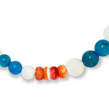 Jay King Blue Apatite, Orange Shell & Mother-of-Pearl Bead Necklace