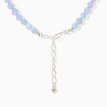 Jay King Blue Chalcedony Graduated Beaded Necklace, Sterling