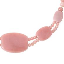 Jay King Cameo Mauve Stone Sterling Silver  Beaded Station Necklace