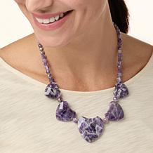 Jay King Cape Amethyst Heart Station Sterling Silver Necklace