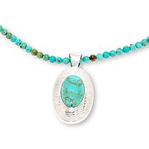 Jay King Chilean Turquoise Oval Pendant with Bead Necklace