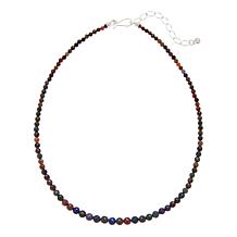 Jay King Ethiopian Midnight Black Opal Graduated Bead Necklace