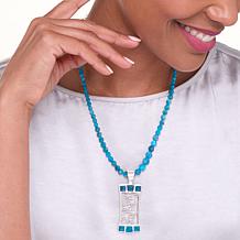 Jay King Gallery Collection Apatite Floral Pendant with Bead Necklace