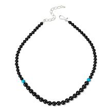 Jay King Gallery Collection Black Chalcedony & Turquoise Bead Necklace