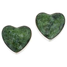 Jay King Gallery Collection Chrome Diopside Heart Stud Earrings
