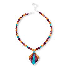 Jay King Gallery Collection Multigem Inlay Reversible 18" Necklace