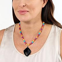 Jay King Gallery Collection Multigem Inlay Reversible 18" Necklace