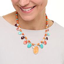 Jay King Gallery Collection Spiny Oyster Shell and Turquoise Necklace