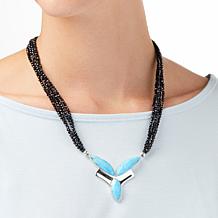 Jay King Gallery Collection Turquoise and Black Spinel Necklace