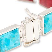 Jay King Gallery Collection Turquoise and Coral Reversible Bracelet