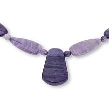 Jay King Gobi Purple Fluorite Sterling Silver Beaded Drop Necklace