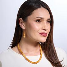 Jay King Honey Butterscotch Chalcedony Quartz  Necklace & Earrings Set