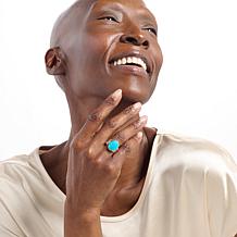 Jay King Kingman Turquoise Sterling Silver Oval Solitaire Ring