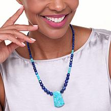 Jay King Lapis and Azure Peaks Turquoise Reversible 18-1/4" Necklace