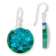 Jay King Malachite and Milpillas Azurite Sterling Silver Drop Earrings