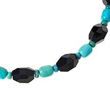 Jay King Midnight Black Chalcedony and Turquoise Bead 18" Necklace