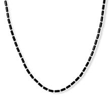 Jay King Midnight Chalcedony Beaded Necklace and Hoop Earrings Set