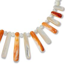 Jay King Mother-of-Pearl and Orange Spiny Oyster Shell Necklace