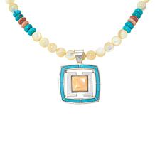 Jay King Mother-of-Pearl, Campitos Turquoise, Shell Pendant-Necklace