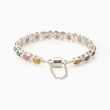 Jay King Multi Colored Tourmaline Magnetic Sterling Link Bracelet