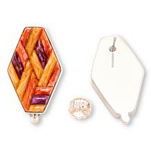 Jay King Multicolor Composite Spiny Oyster Doublet Earrings