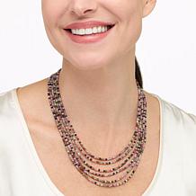 Jay King Multicolor Tourmaline Bead Multi-Strand 18" Necklace
